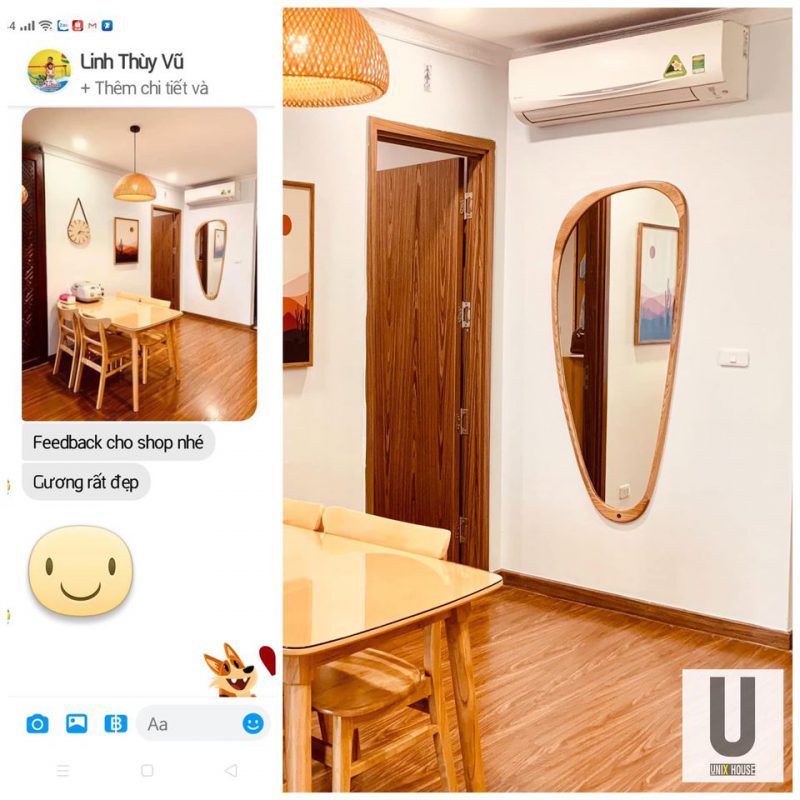 Feedback gương toàn thân wood trap
