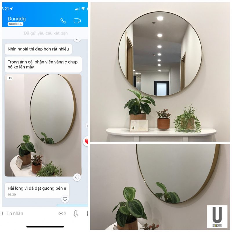 Feedback gương tròn nhà tắm tại Unix house