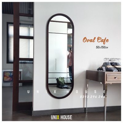 Gương soi toàn thân viền gỗ - Oval Wood