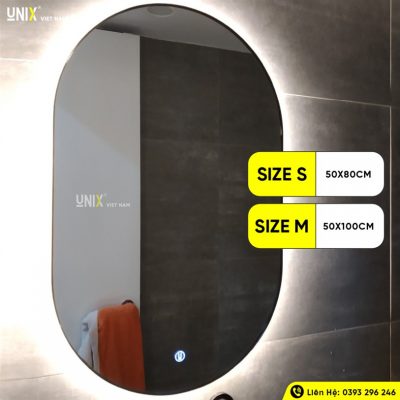 gương Oval led nhà tắm Unix với 2 size S | M phù hợp với mọi không gian
